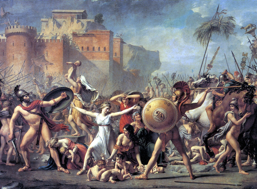 Sabine women stopping the battle between Romans and sabinyanami