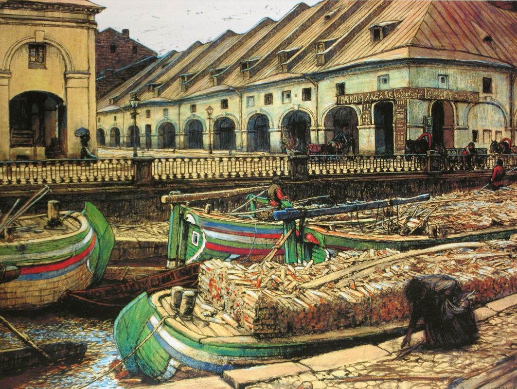 Evgene Lanceray. Nikolsky market in Petersburg