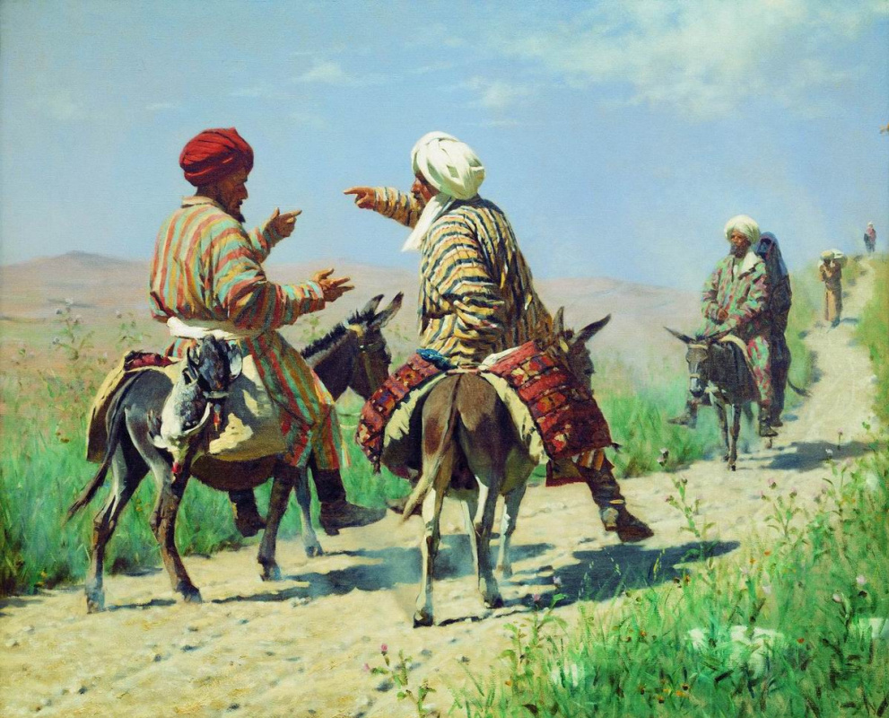 Vasily Vereshchagin. Mullah Rahim and Mullah Kerim on the road to the Bazaar fight