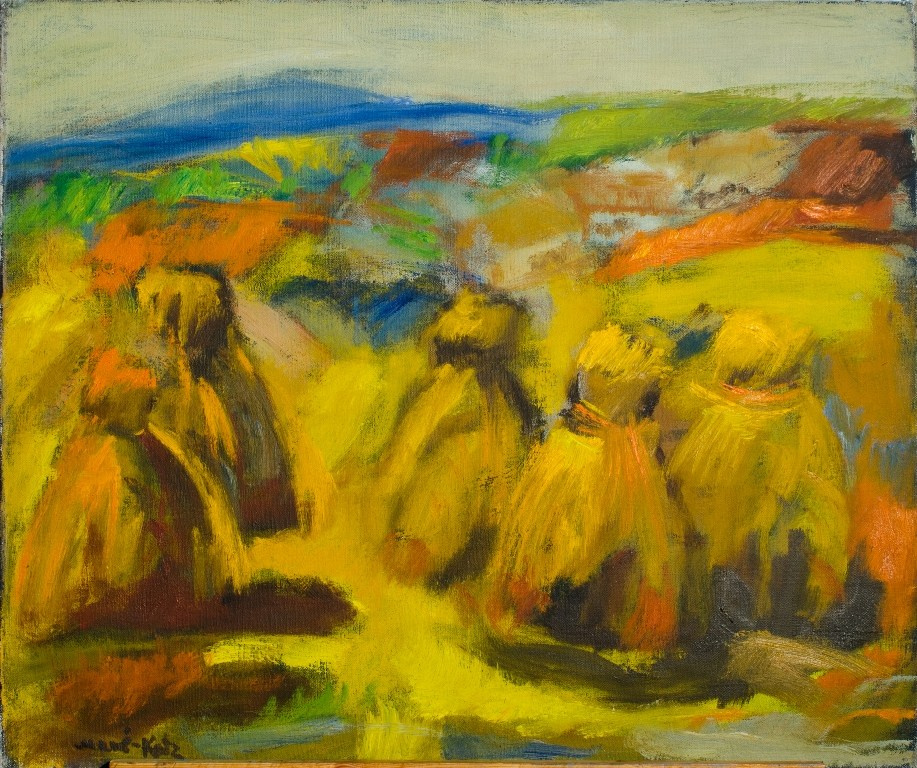 Mane-Katz (Immanuel Katr Leiserovich). Landscape with haystacks