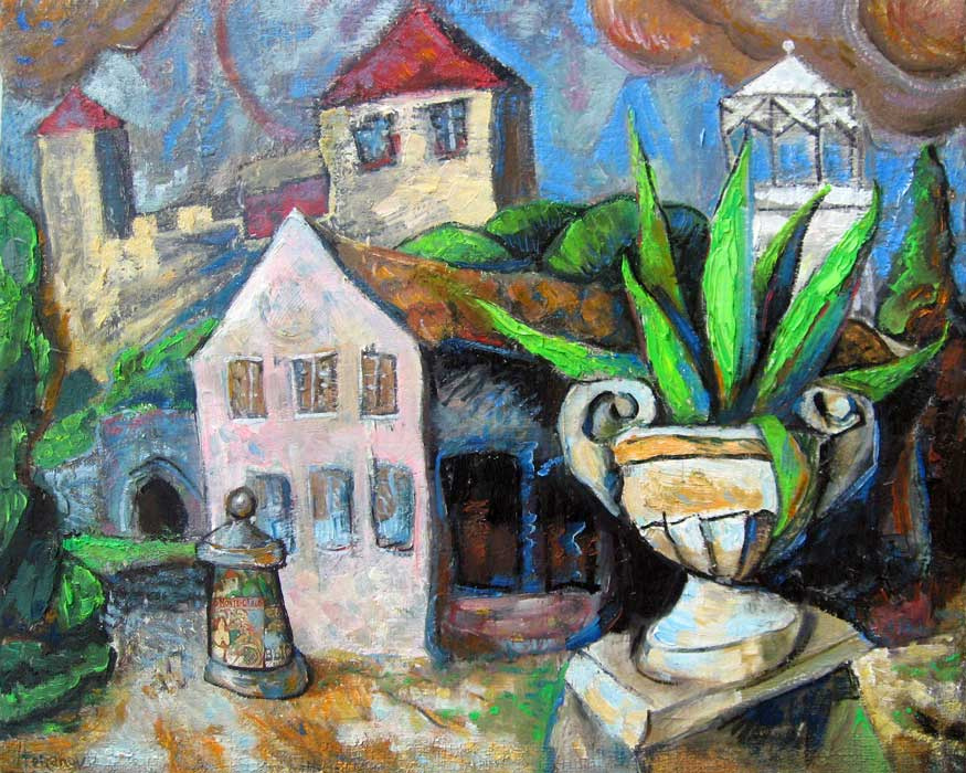 Dmitry Terekhov. Cubism. Resort, cactus, castle.