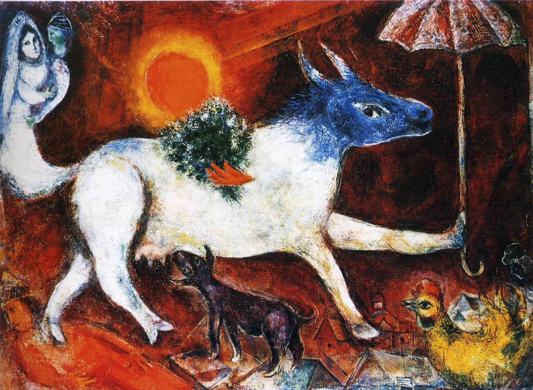 Marc Chagall. Cow with parasol