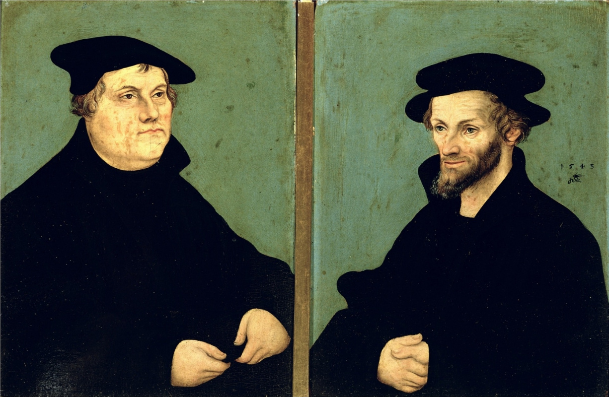 Lucas Cranach the Elder. Portrait of Martin Luther and Philipp Melanchthon