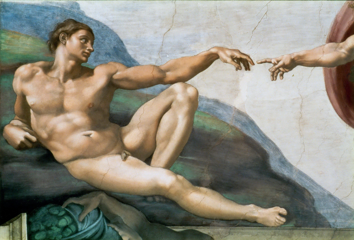 Michelangelo Buonarroti. The Sistine Chapel. The painted ceiling. Snippet: Adam