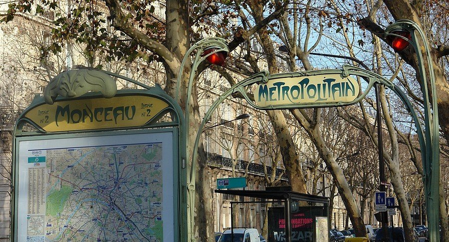 Entrance to the metro station Monceau, Paris