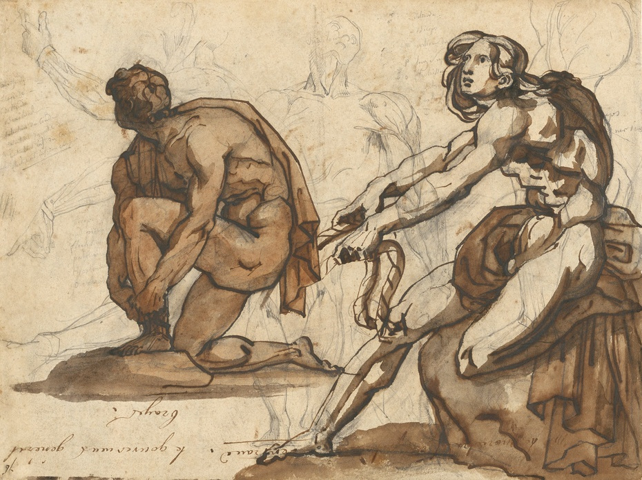 Théodore Géricault. Two classic sculptures. Sketch