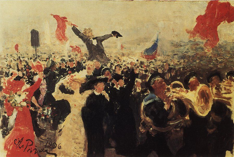 Ilya Efimovich Repin. Demonstration 17 October 1905. (Sketch)