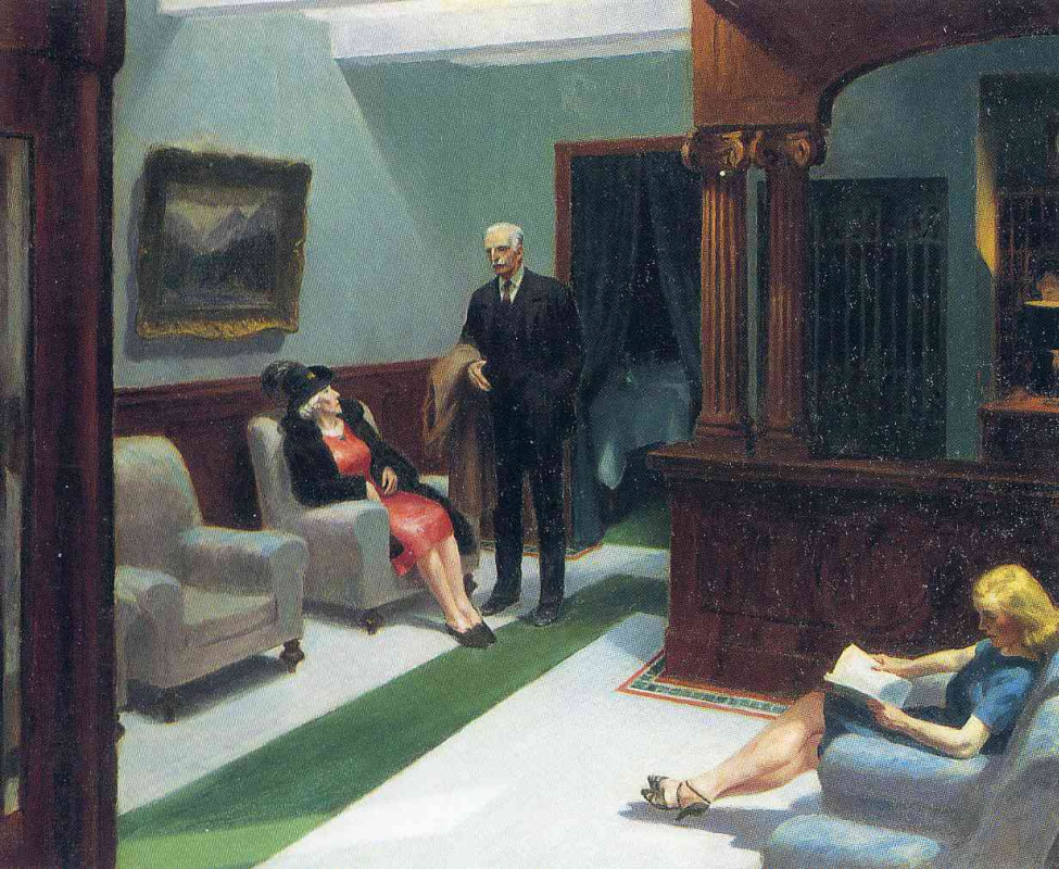 Edward Hopper. In the lobby of the hotel