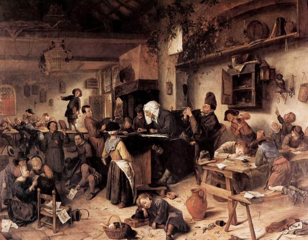 Jan Steen. School for boys and girls