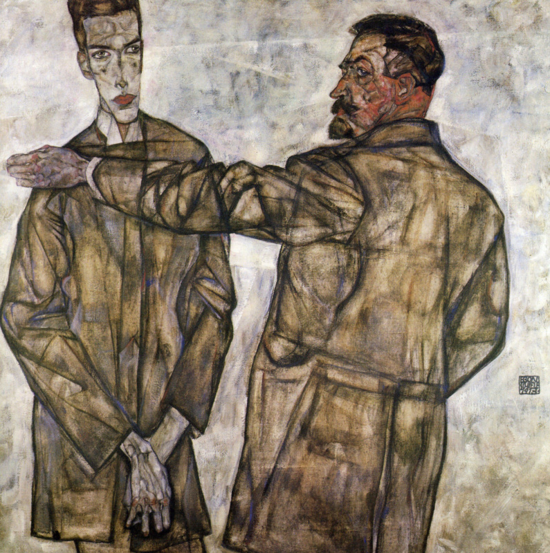 Egon Schiele. Portrait of Henry Binche and his son Otto