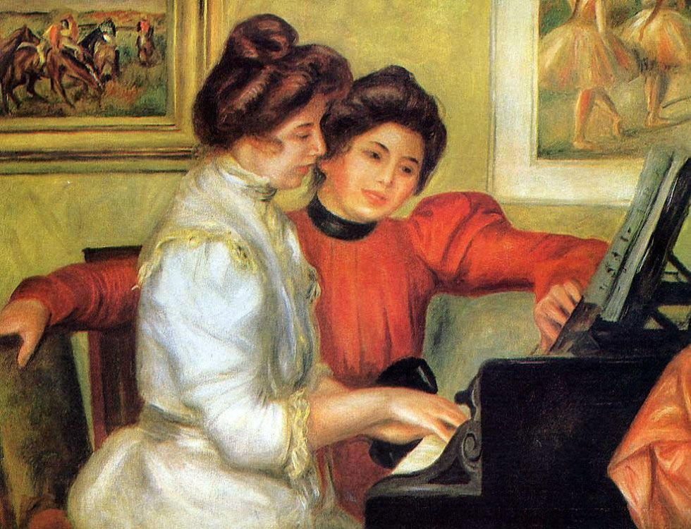 Pierre-Auguste Renoir. Yvonne and Christine at the piano