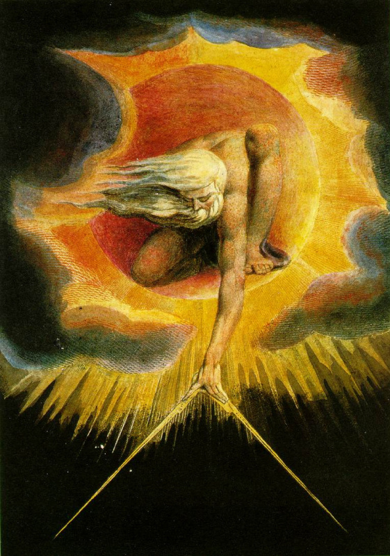 William Blake. The Creator of the universe. The frontispiece to the poem "Europe: a prophecy"