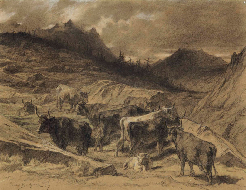Rose Bonhur. A herd of cows in Auvergne