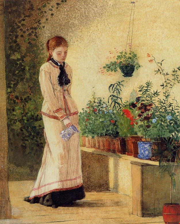 Winslow Homer. Girl watering flowers