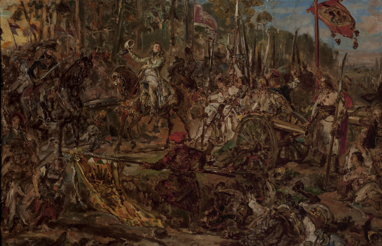 Jan Matejko. Tadeusz Kosciuszko in the Battle of Raklavitsy. Sketch