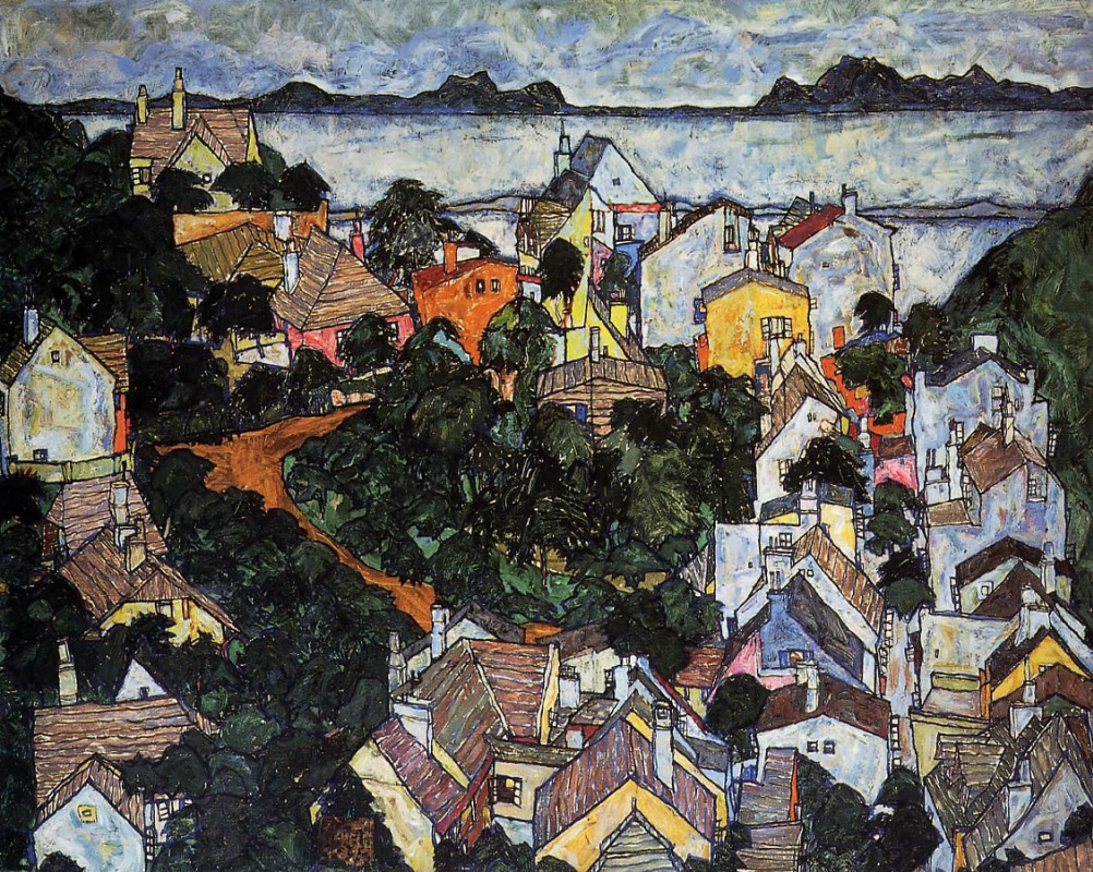 Egon Schiele. Krumau. Summer landscape