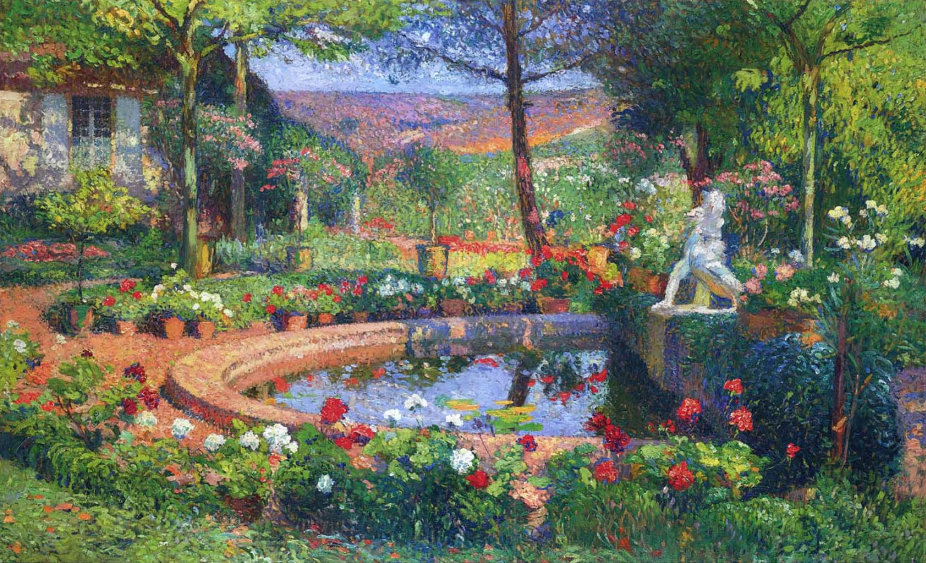Henri Martin. The fountain in the Park