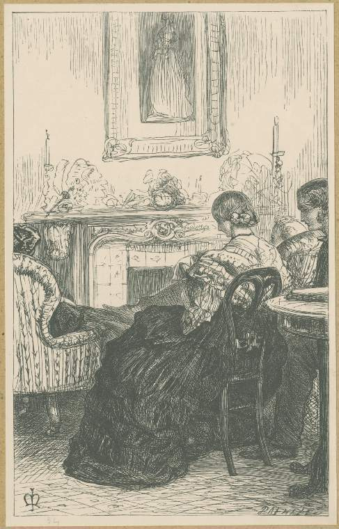 John Everett Millais. Living room. Illustration for the works of Anthony Trollope