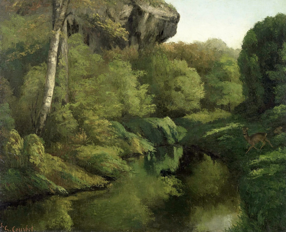 Gustave Courbet. View in the forest of Fontainebleau