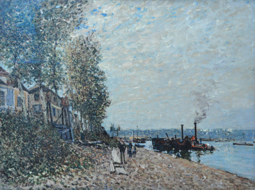 Alfred Sisley. People on the shore