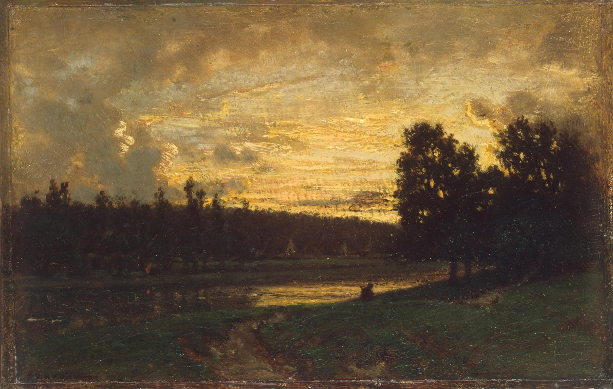 Theodore Rousseau. Landscape with sunset