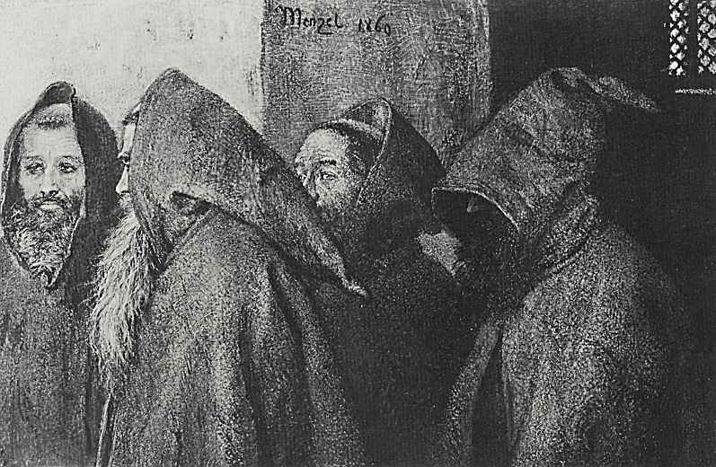 Adolf Friedrich Erdmann von Menzel. Four monks