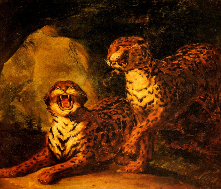 Théodore Géricault. Pair of leopards