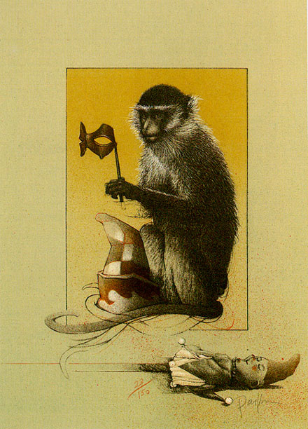 Michael Parkes. The monkey and the mask