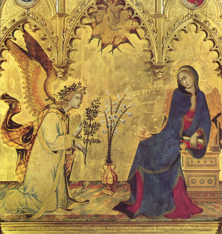 Simone Martini. Triptych Of The Annunciation. The Virgin Mary. Fragment