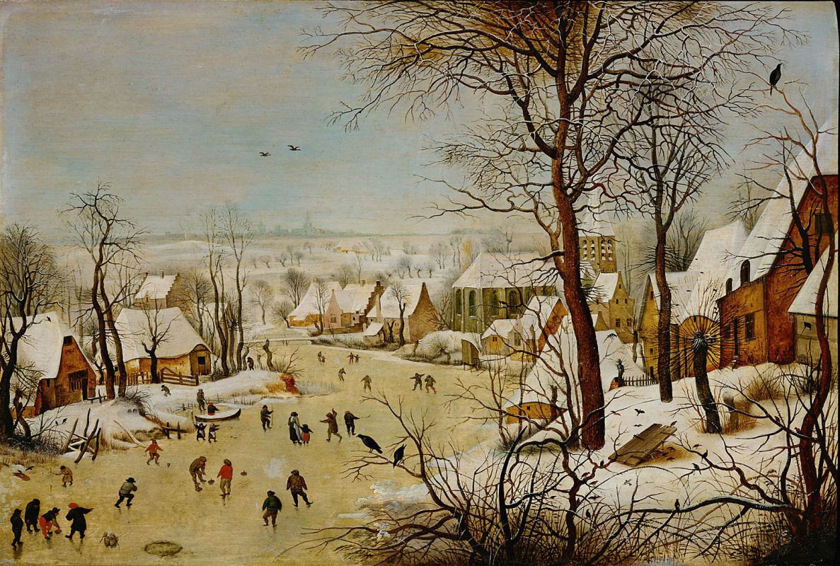 Peter Brueghel the Younger. Winter landscape with a bird trap