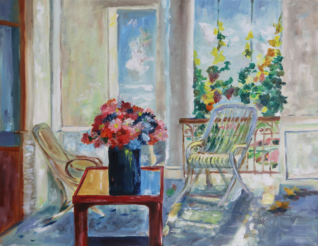 Tatyana Nikolaevna Antonova. Flowers on the veranda