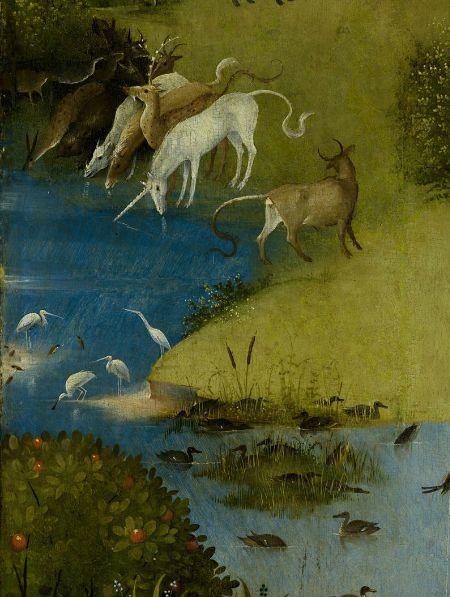 Hieronymus Bosch. The garden of earthly delights. Left wing. Fragment