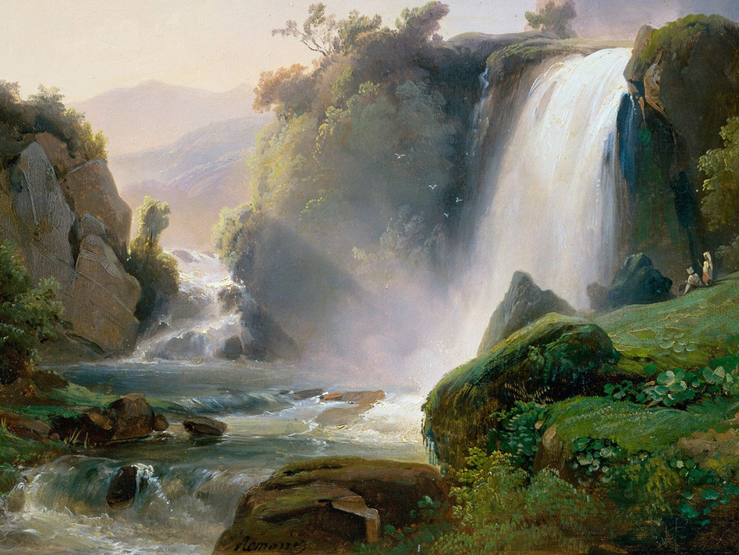 Joseph Jean Charles Remond. Waterfall in Tivoli