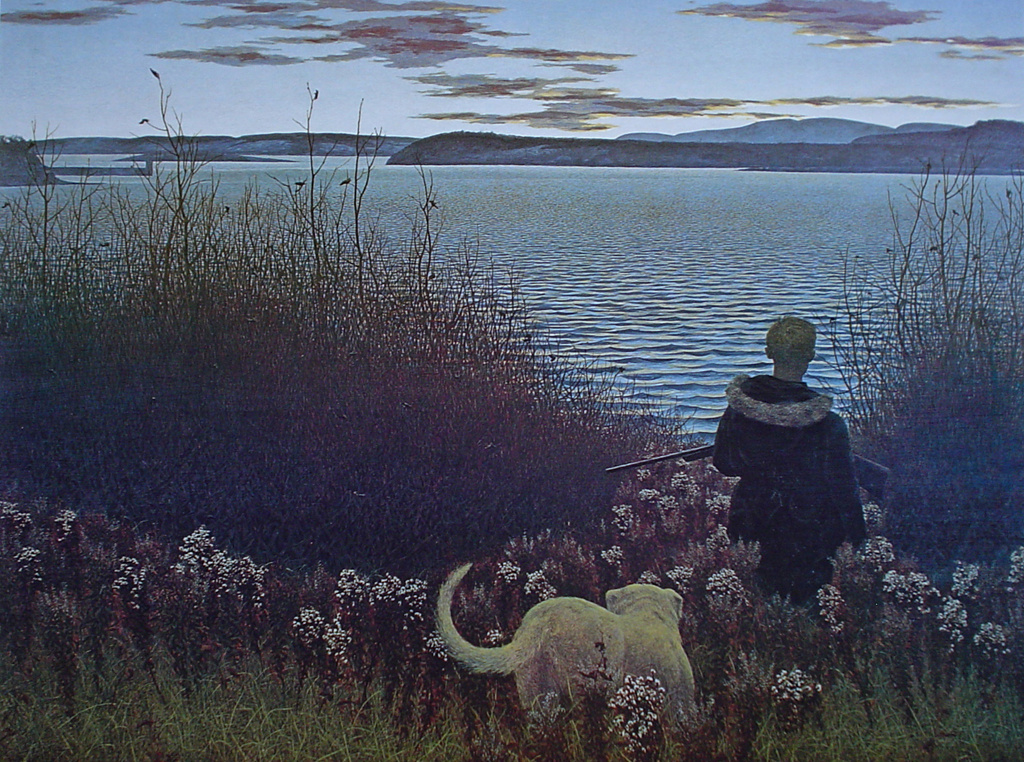 Alex Colville. Boy, dog and St. John's river