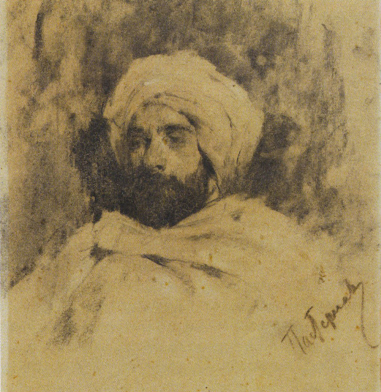 Leonid Pasternak. Porträt von I. I. Levitan in einem Beduinenkostüm. 1887