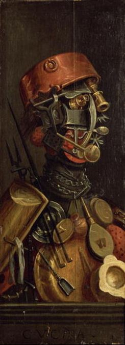 Giuseppe Arcimboldo. Cook (still life with kitchen utensils)