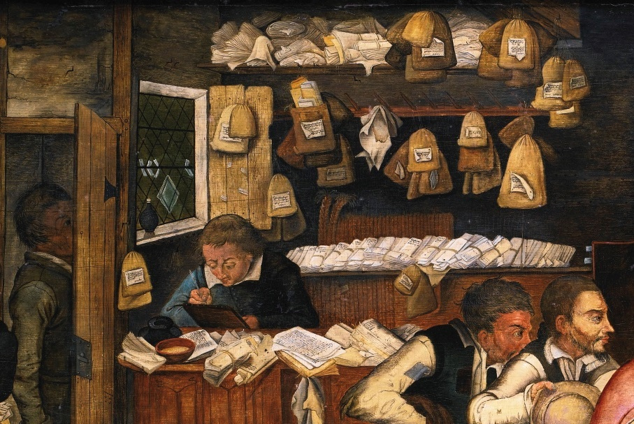Peter Brueghel the Younger. Rural lawyer (the Peasants from the tax collector). Fragment. Clerk