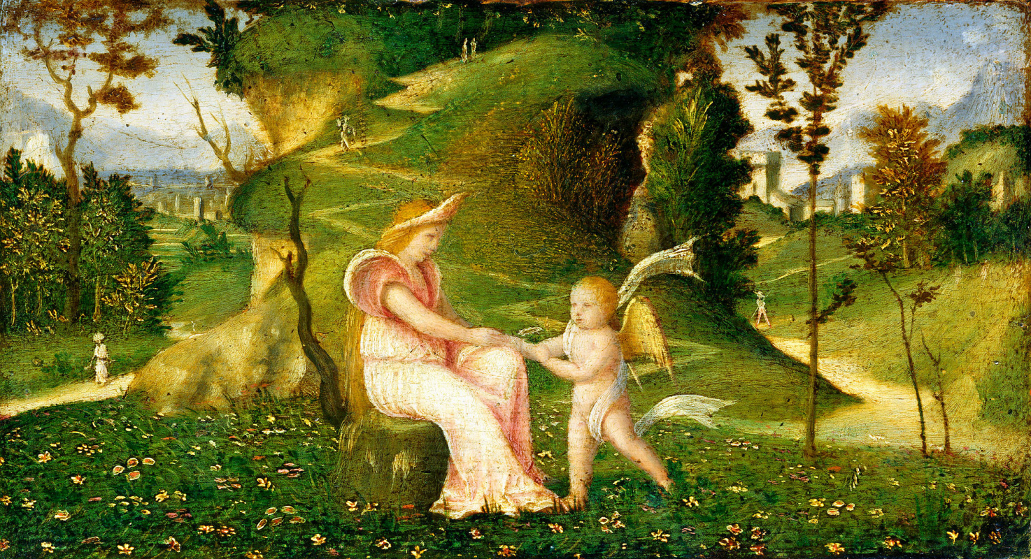 Giorgione. Venus and Cupid in a landscape (workshop)