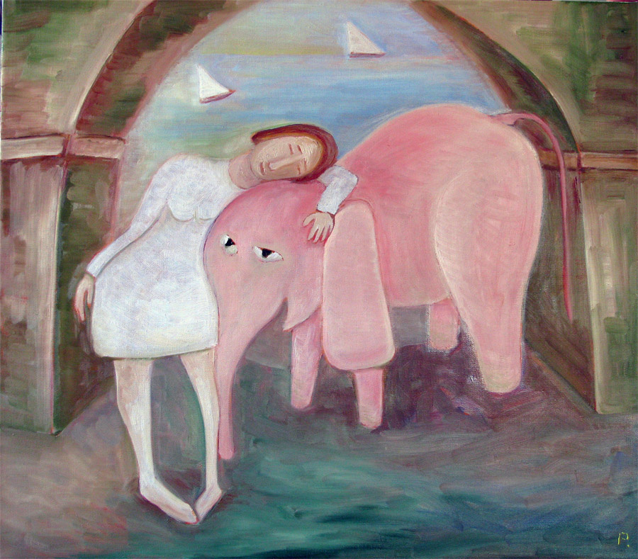 Svyatoslav Svyatoslav Ryabkin Ryabkin. A girl and a pink elephant girl and pink elephant