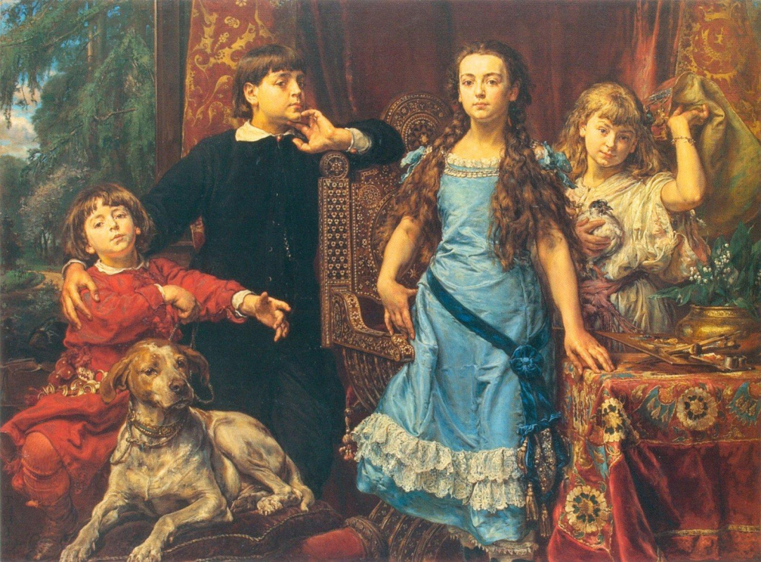 Portrait of four children of the artist