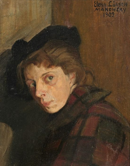 Elena Konstantinovna Luksh-Makovskaya. Self-portrait