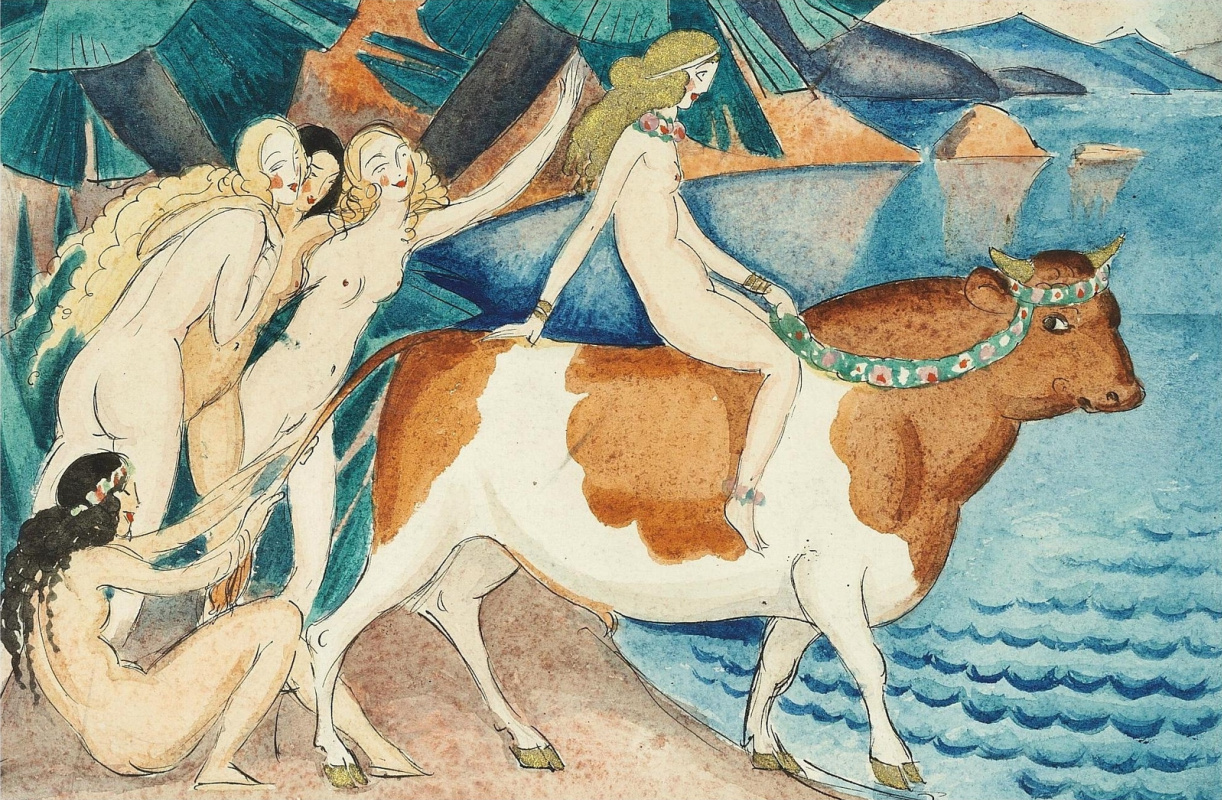 Gerda Wegener. Europe on the bull.