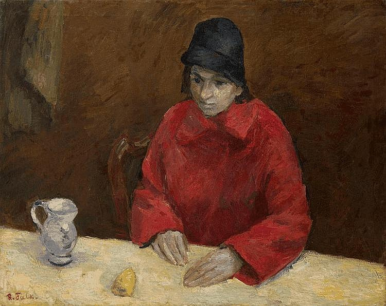 Robert Rafailovich Falk. The woman in red. Lyubov Georgievna Popesku