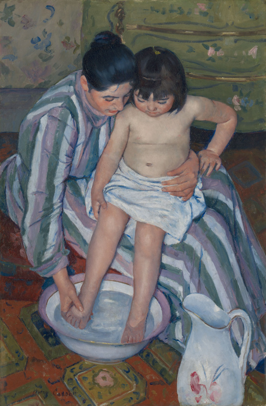 Mary Cassatt. Baby bathing