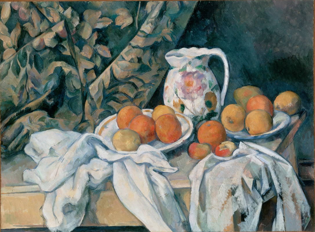 Paul Cezanne. Still life with curtain