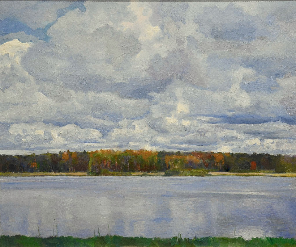 Oleg Borisovich Zakharov. Clouds over the Volga. Okhotino.