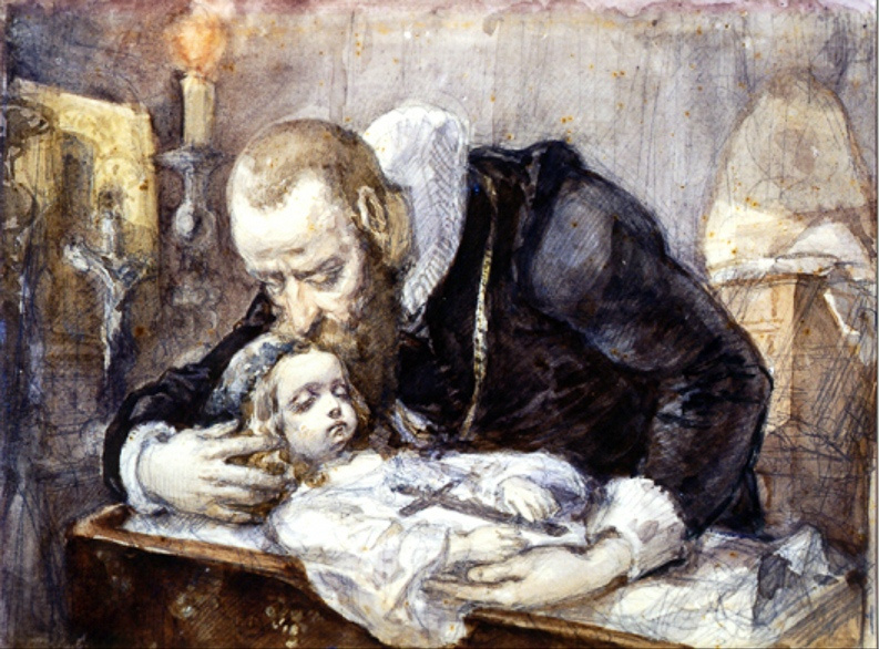 Jan Matejko. Jan Kochanowski over the body of his daughter Ursula. Sketch