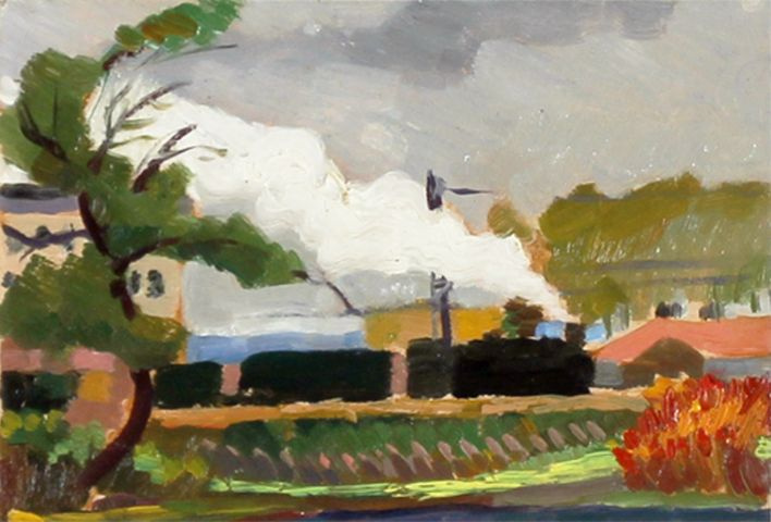 Alexander Borisovich Baturin. Landscape with train