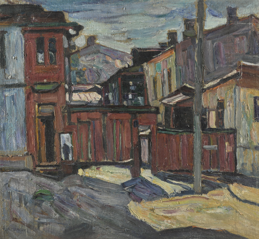 Abram Anshelevich Manevich. Winter. Yard on Sovskova street in Kiev