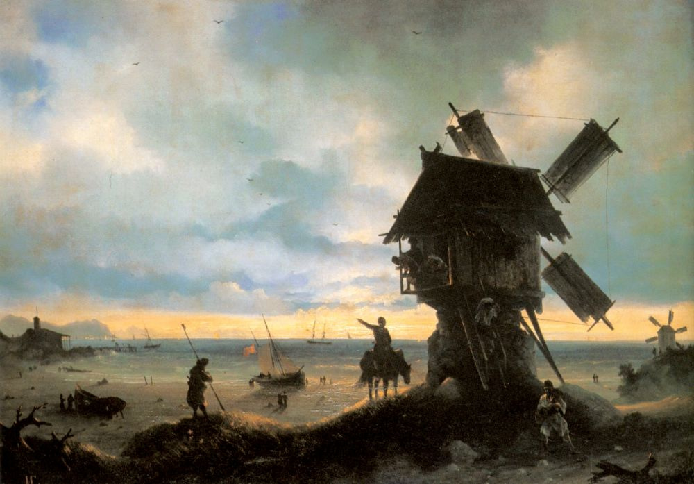 Ivan Aivazovsky. Windmill on the seashore